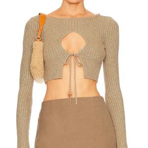 h:ours Revolve Lua Cropped Keyhole Sweater